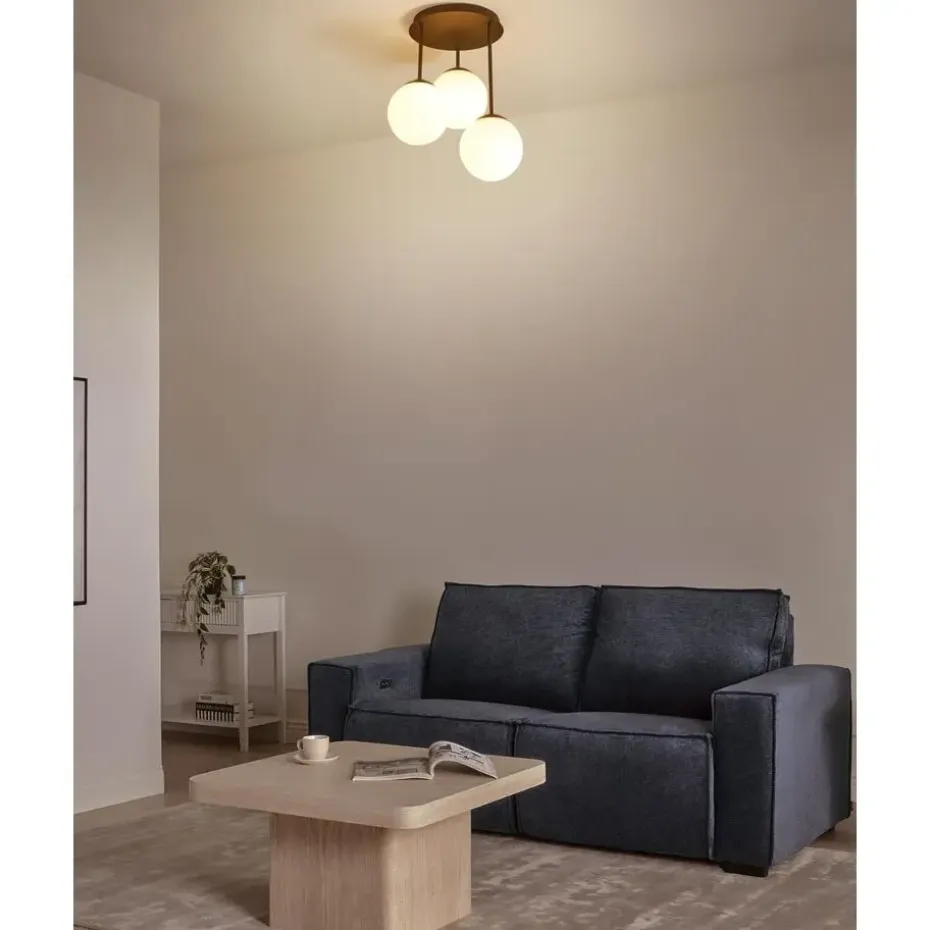 RIANA - Plafondlamp 3 lichten - Zwart - IJzer