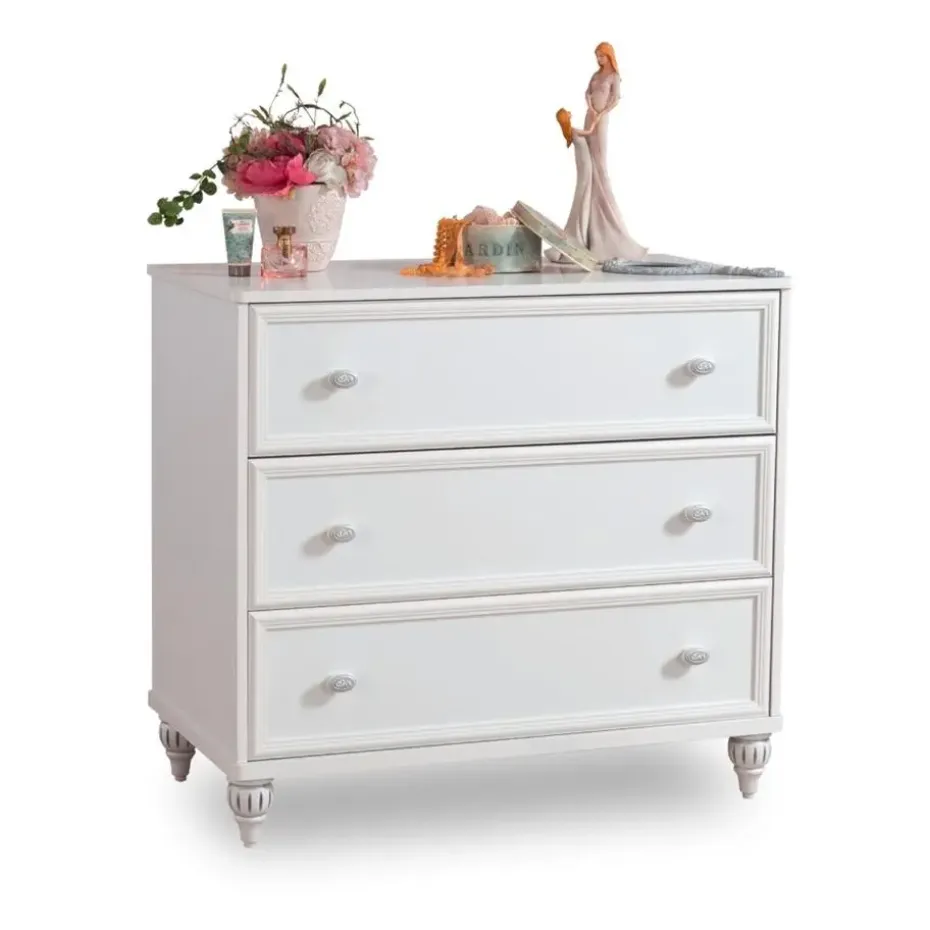Romance commode kinderladekast meisjes met spiegel