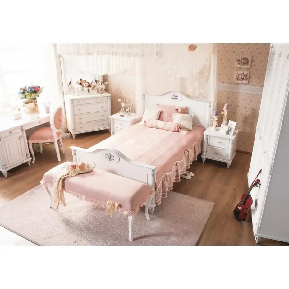 Romantic twijfelaar meisjes bed 200 x 120 cm