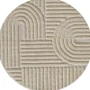 Rond Modern Japandi Vloerkleed - Beige - Boho Scandinavisch - Ø200 cm Laagpolig