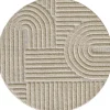 Rond Modern Japandi Vloerkleed - Beige - Boho Scandinavisch - Ø160 cm Laagpolig