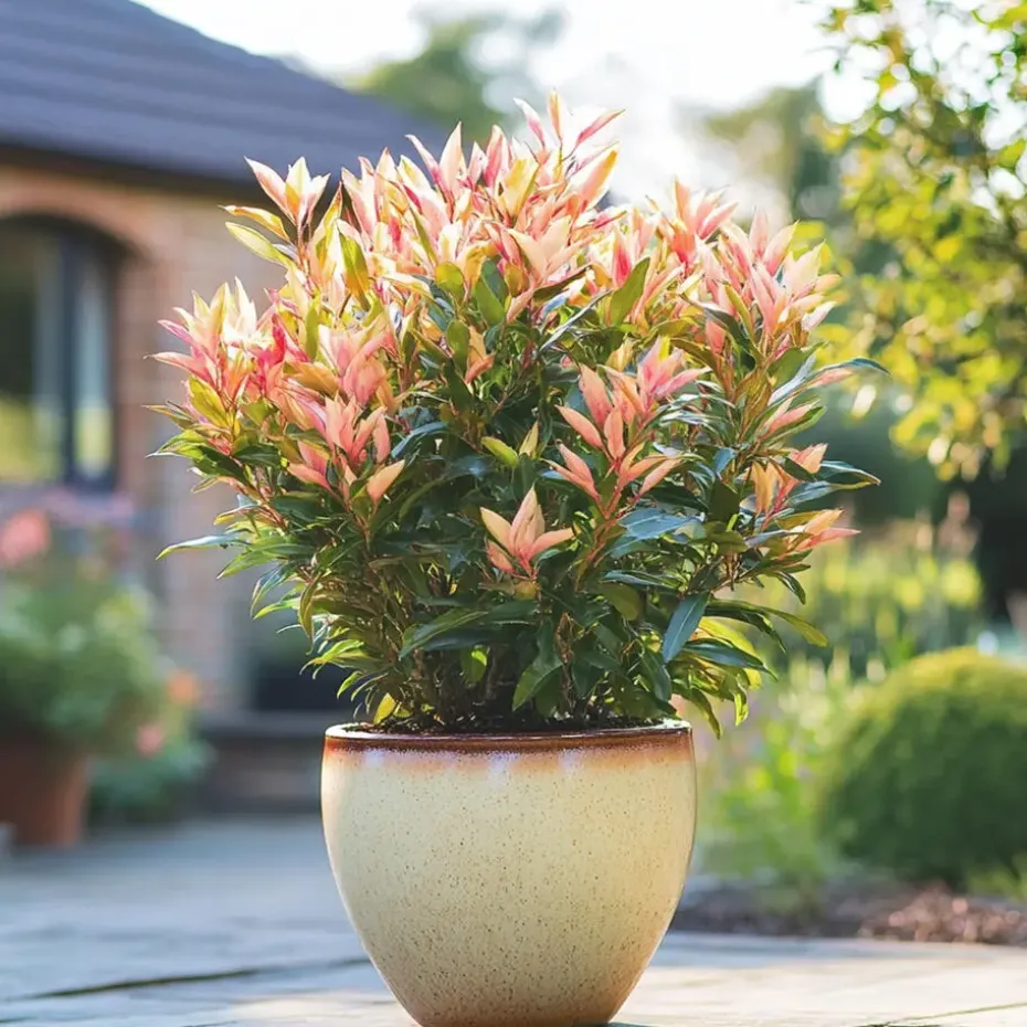 Rotsheide - Set van 4 - Pieris 'Forest Flame' - Hoogte 25-40cm - ⌀17cm