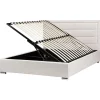 ROUEN - Bed met opbergruimte - Lichtbeige - 160 x 200 cm - Polyester