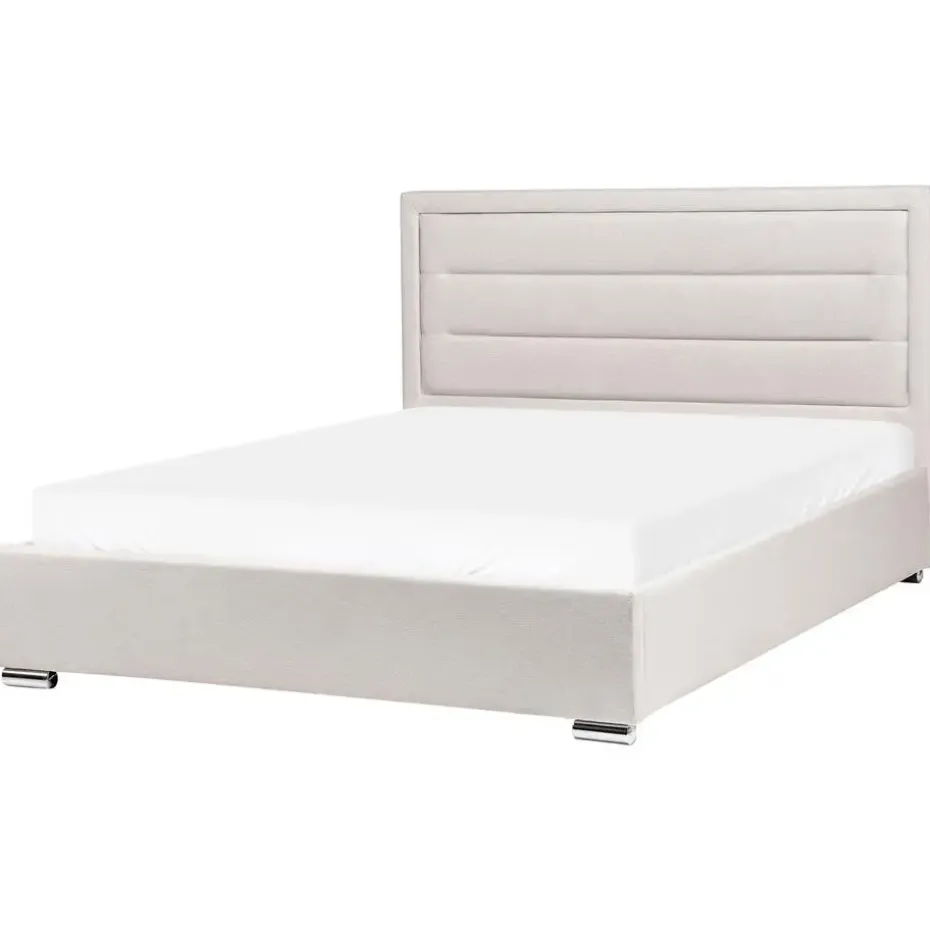 ROUEN - Bed met opbergruimte - Lichtbeige - 160 x 200 cm - Polyester