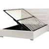 ROUEN - Bed met opbergruimte - Lichtbeige - 140 x 200 cm - Polyester