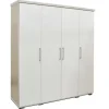 Rousseau Kledingkast Nikkie - 183x160x52cm - 4 deuren - wit