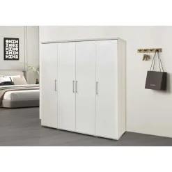 Rousseau Kledingkast Nikkie - 183x160x52cm - 4 deuren - wit