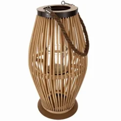 Ruhhy Lantaarn Rotan - bamboe - natuurlijke look - H40 cm