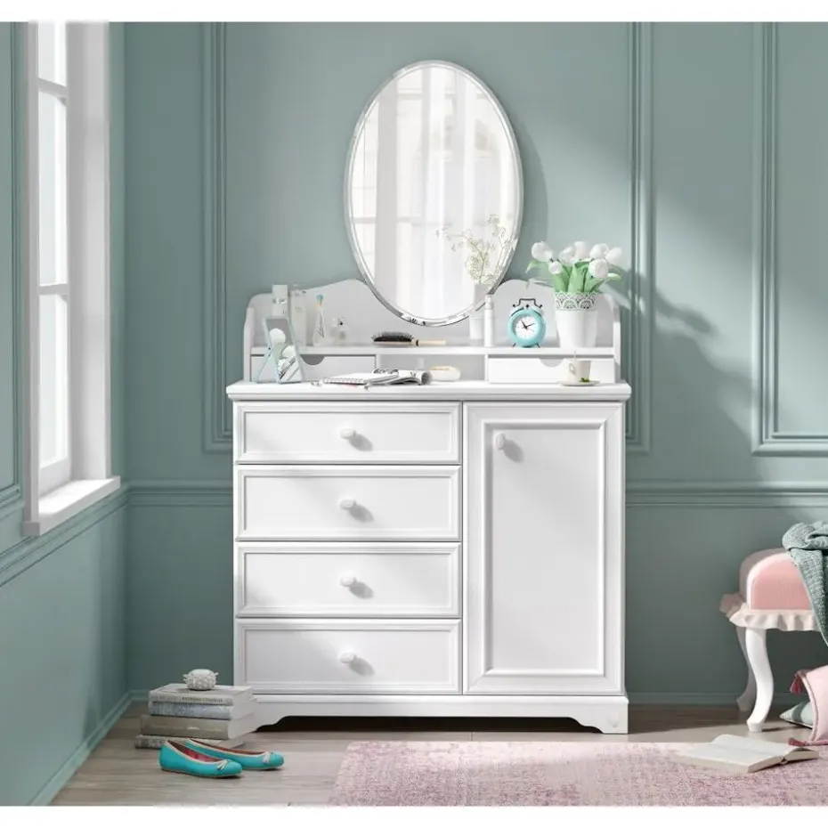 Rustic commode ladekast wit compleet meisjeskamer