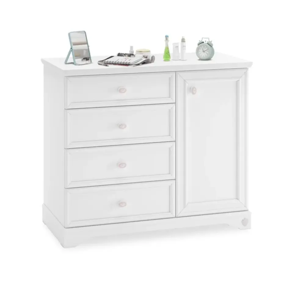Rustic commode ladekast wit meisjeskamer