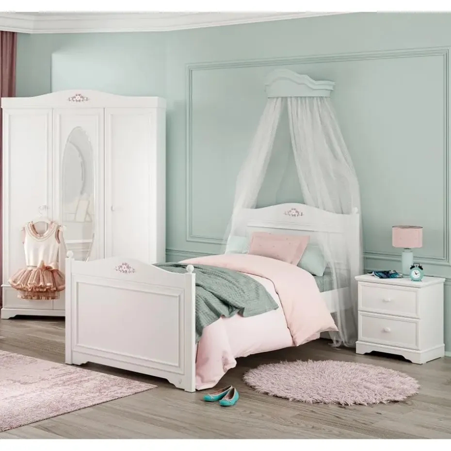 Rustic commode ladekast wit meisjeskamer