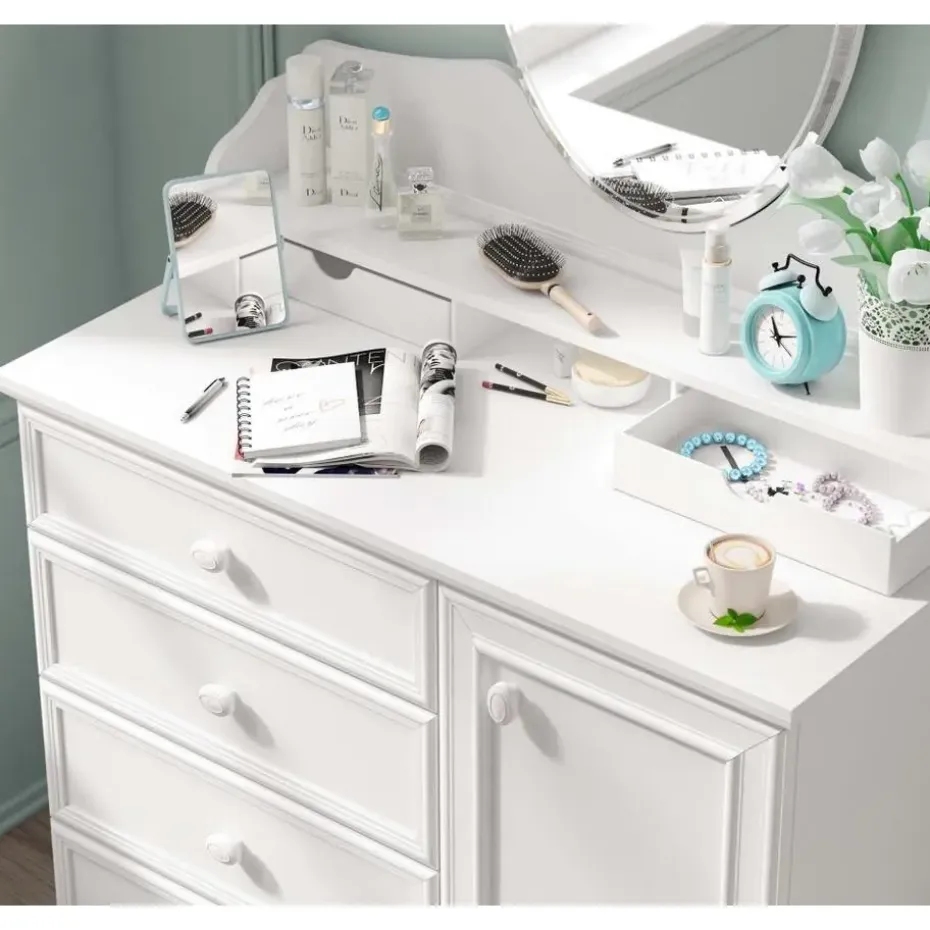 Rustic commode ladekast wit meisjeskamer