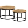 Salontafel Ilja - naturel/zwart (2 stuks) - 40x70 cm