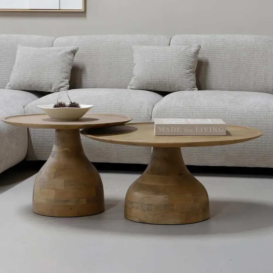 Salontafel Naturel Mangohout - Ø80x39cm - Joji