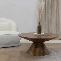 Salontafel Rond 90cm - Naturel Mangohout - Sep