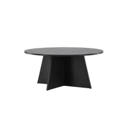 Salontafel Zwart Ø100cm - Fineer - Scandinavisch - Tafel Bootcut