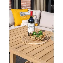 Santos lounge-diningset - 5-dlg.-rechts-acaciahout met white wash-sand