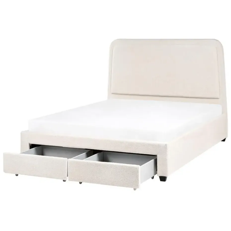 SARDENT - Tweepersoonsbed - Off-white - 140 x 200 cm - Bouclé