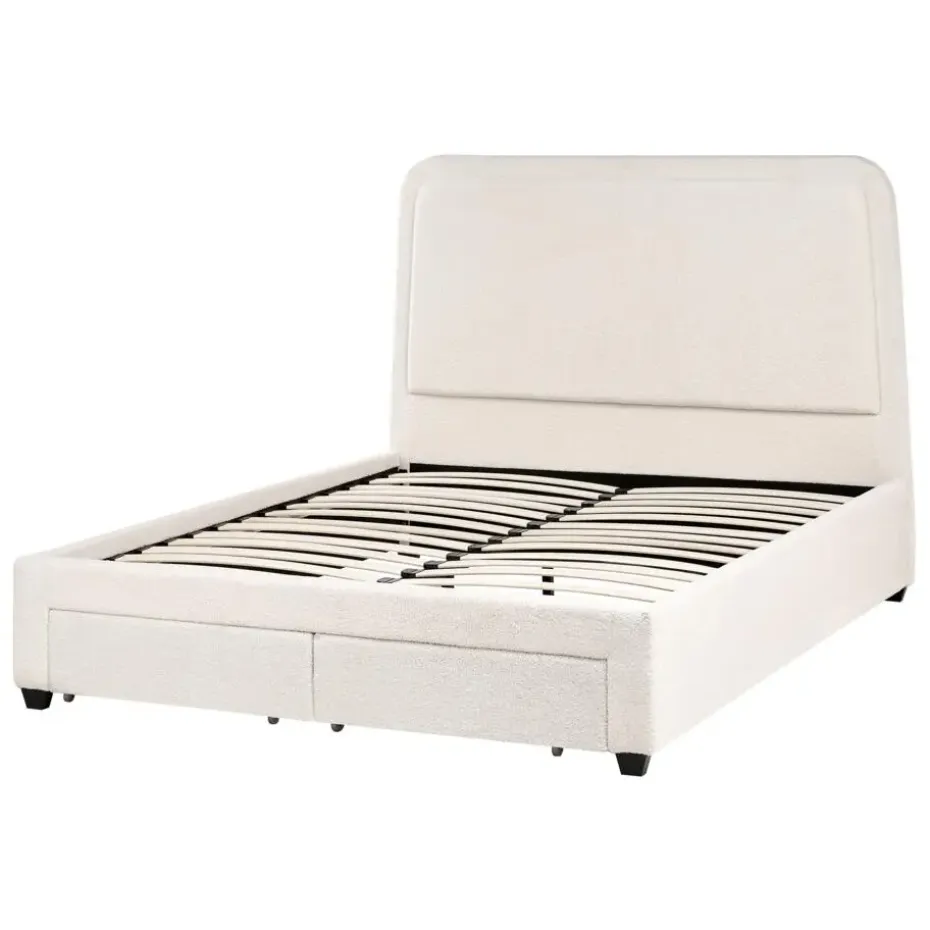SARDENT - Tweepersoonsbed - Off-white - 140 x 200 cm - Bouclé