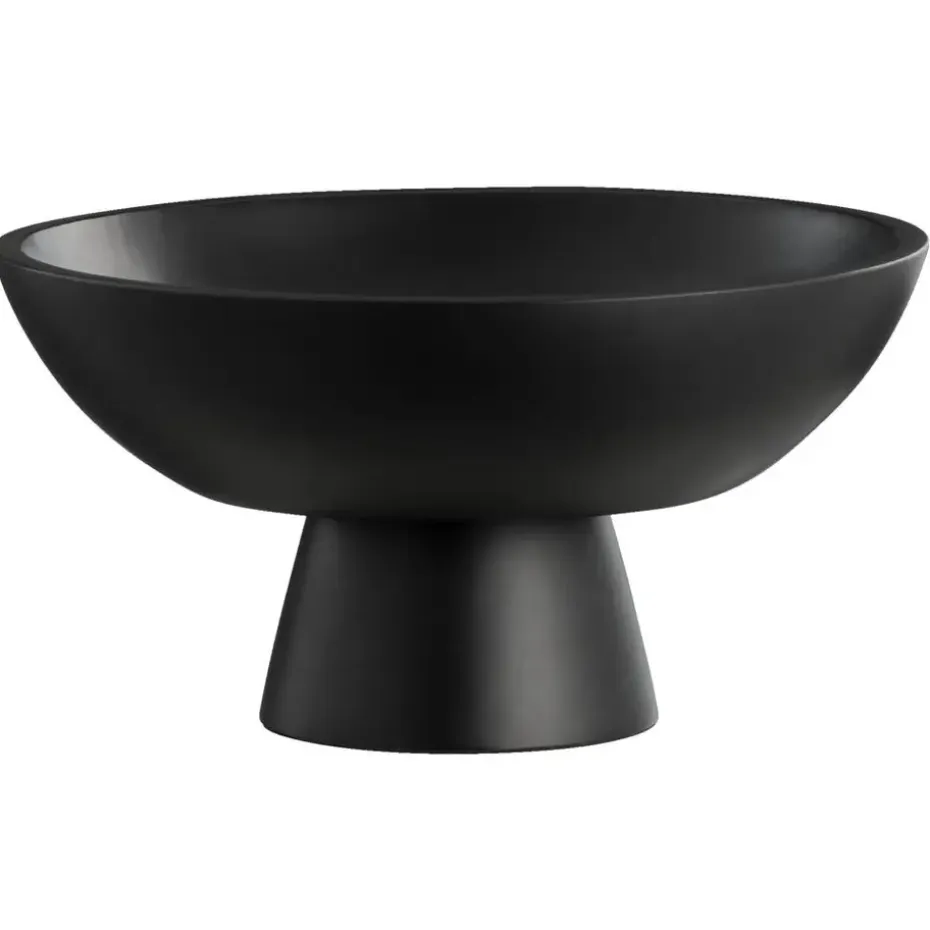 Schaal op voet - zwart mangohout - Ø32 cm