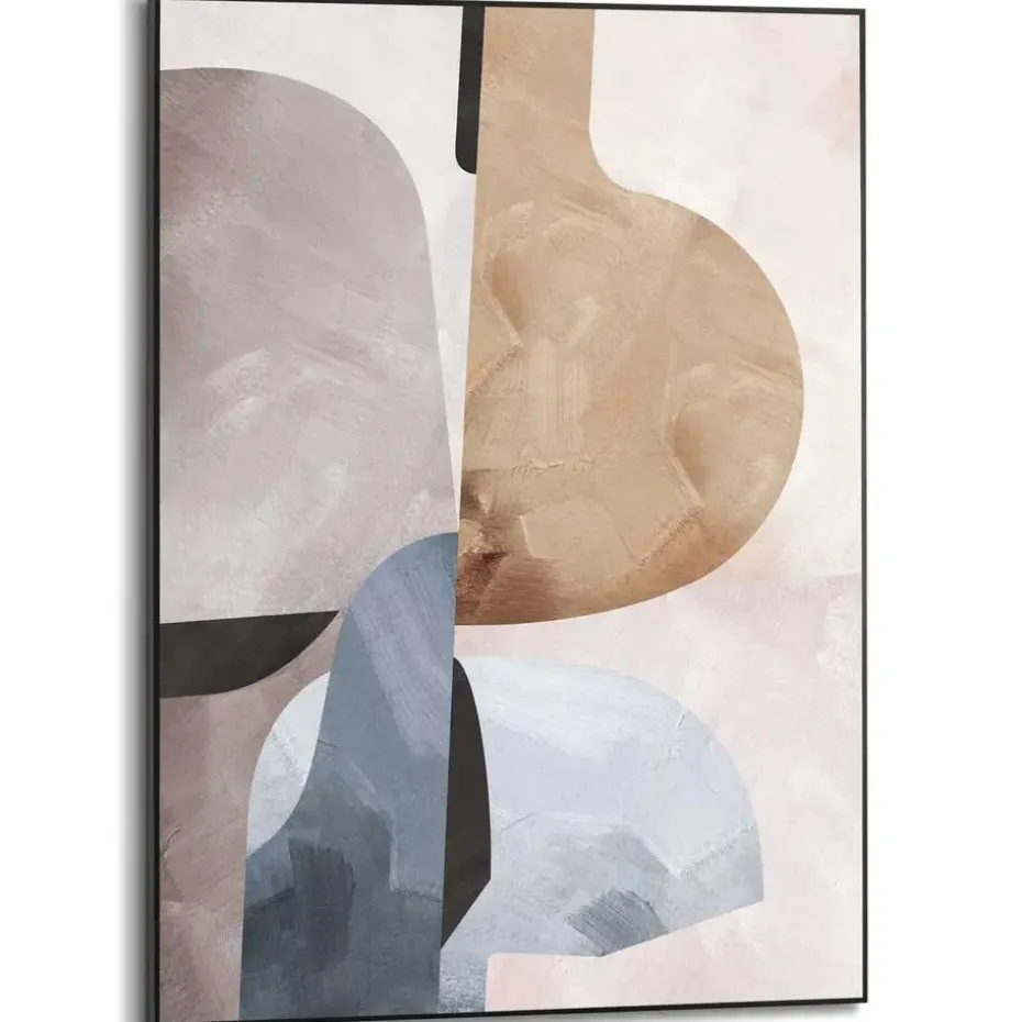 Schilderij Abstracte Illusie I - 70 x 50cm - Beige