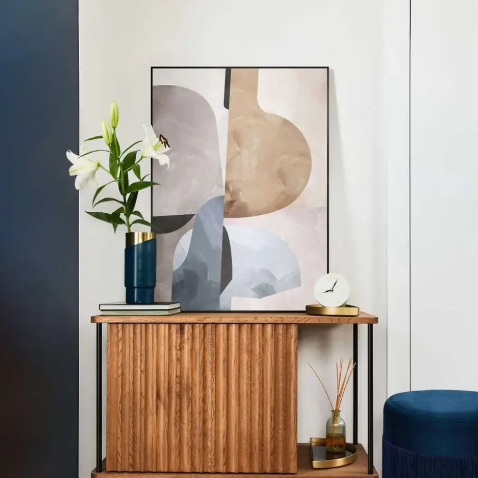Schilderij Abstracte Illusie I - 70 x 50cm - Beige