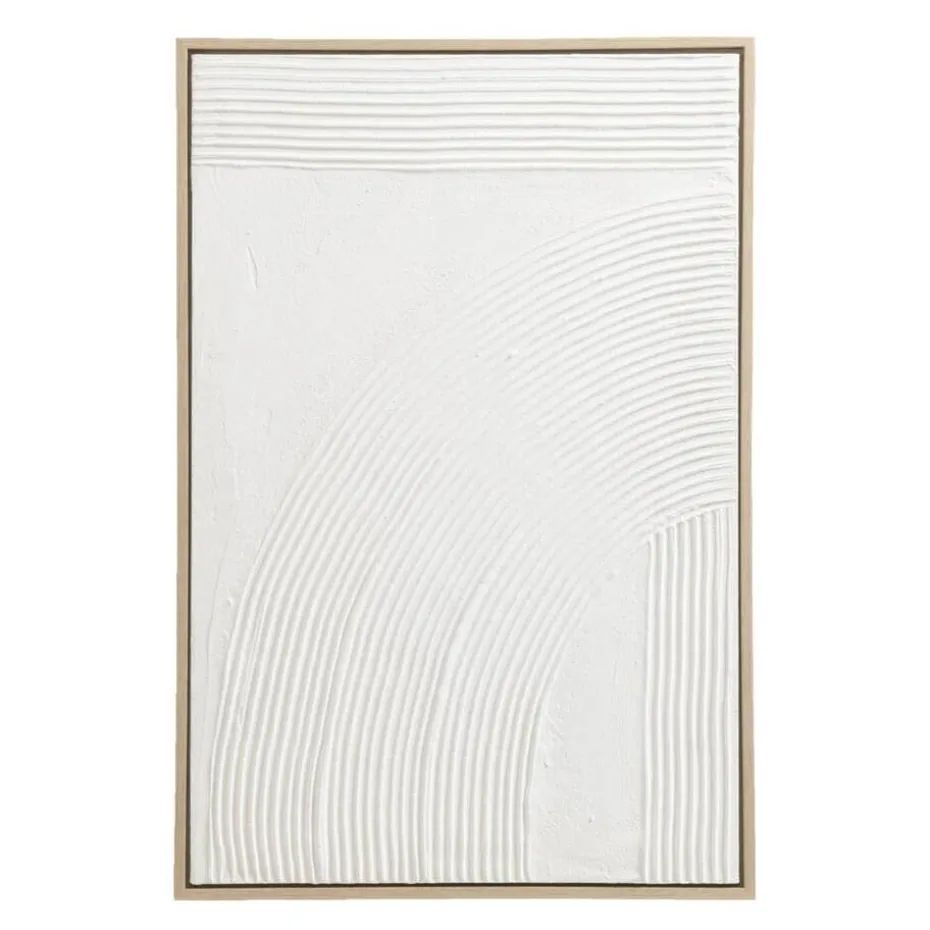 Schilderij 3D Art - wit - canvas/hout - 90x60 cm