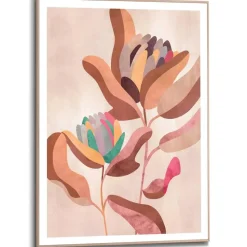 Schilderij Earth Flowers - 70 x 50cm - Bruin
