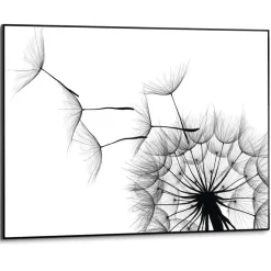 Schilderij Paardenbloem - 50 x 70cm - Zwart-Wit