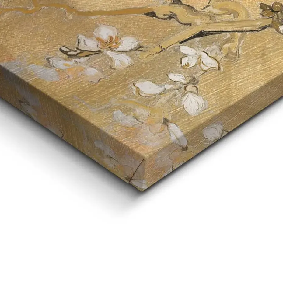 Schilderij Van Gogh - almondblossom - 50 x 70cm - Goudkleurig