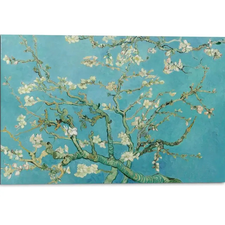Schilderij Van Gogh Amandelbloesem - 60 x 90cm - Blauw