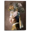 Schilderij Vermeer Bloemenmeisje met de Parel - 70 x 50cm - Bont