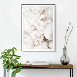 Schilderij Witte rozen - 70 x 50cm - Wit
