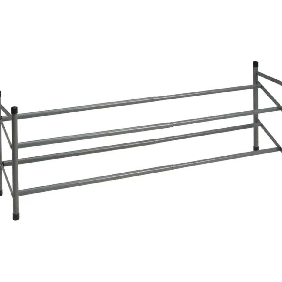 Schoenenrek - uitschuifbaar - RVS - 2-laags - 35 x 23 x 61 cm