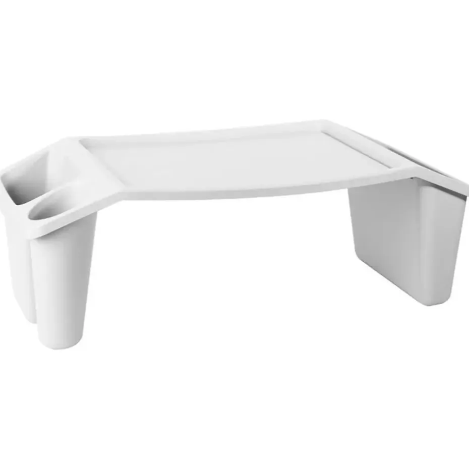 Schoottafel/dienblad - wit - kunststof - 60 x 31 x 20 cm