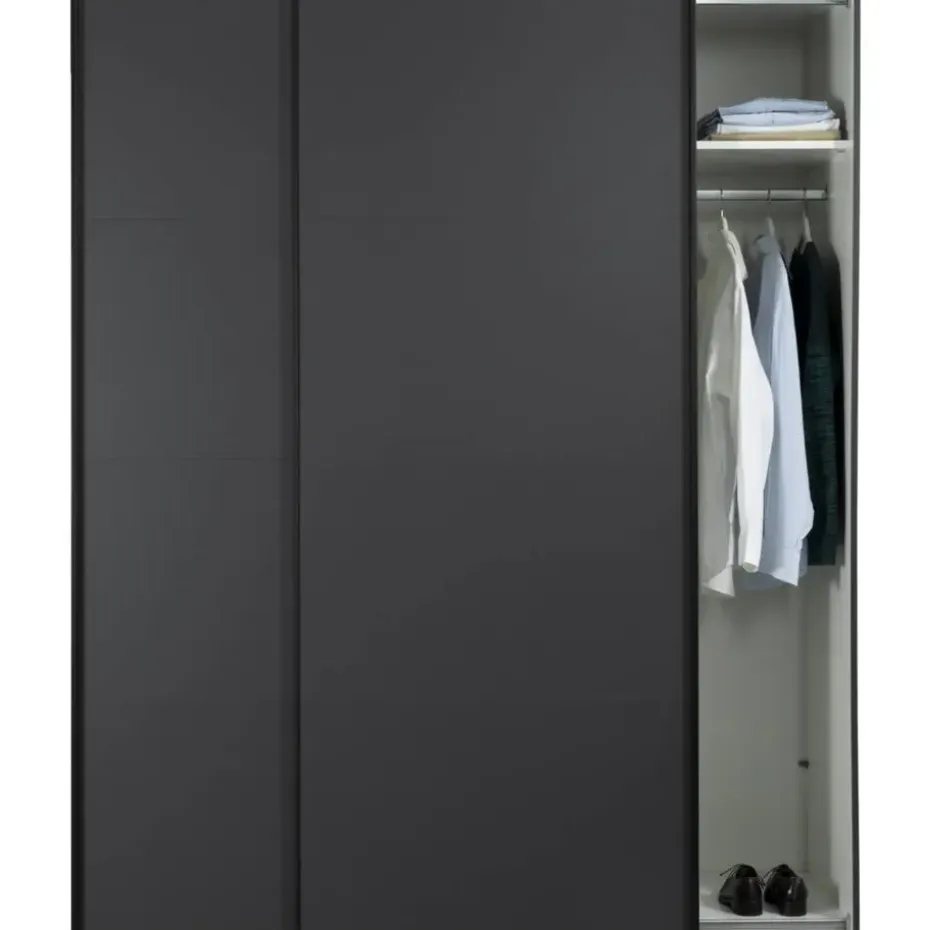 Schuifdeurkast Bergamo - antraciet - 221x178,5x66,6 cm