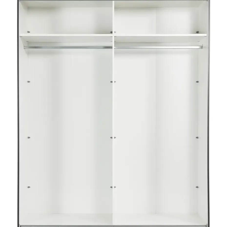 Schuifdeurkast Bergamo - antraciet - 221x178,5x66,6 cm