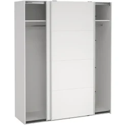 Schuifdeurkast Bergamo - wit - 221x178,5x66,6 cm