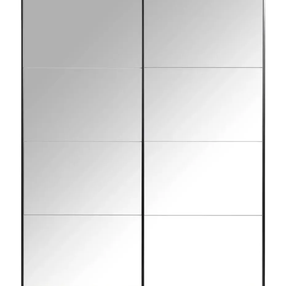 Schuifdeurkast Bergamo met spiegeldeuren - antraciet - 221x178,5x66,6 cm