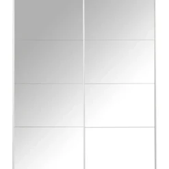 Schuifdeurkast Bergamo met spiegeldeuren - wit - 221x178,5x66,6 cm