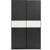 Schuifdeurkast Genua - antraciet/wit - 204x122x60 cm