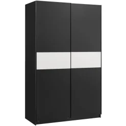 Schuifdeurkast Genua - antraciet/wit - 204x122x60 cm