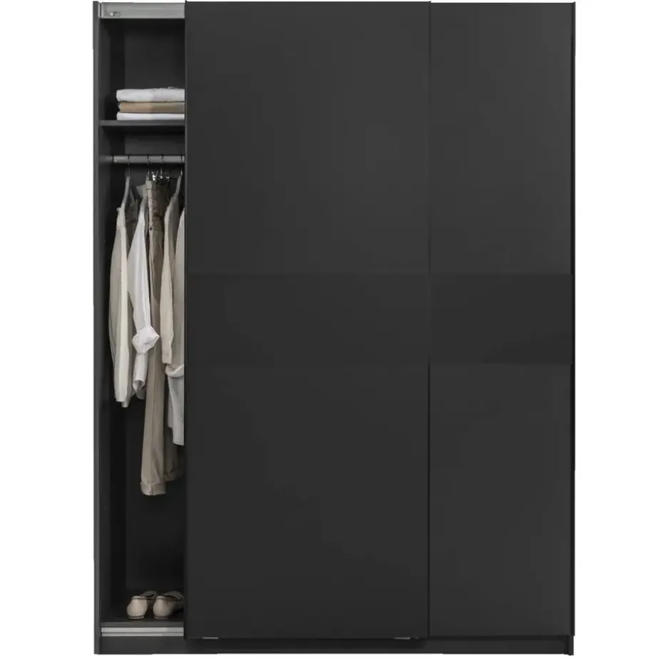 Schuifdeurkast Genua - antraciet - 204x150x60 cm