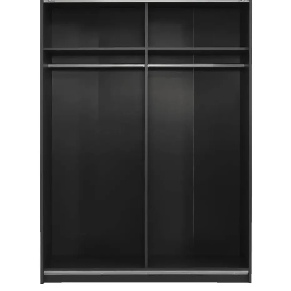 Schuifdeurkast Genua - antraciet - 204x150x60 cm