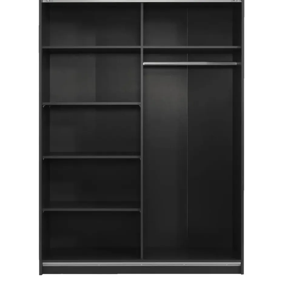 Schuifdeurkast Genua - antraciet - 204x150x60 cm