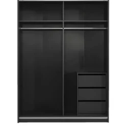 Schuifdeurkast Genua - antraciet - 204x150x60 cm