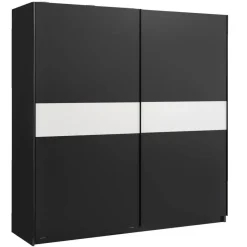 Schuifdeurkast Genua - antraciet/wit - 204x200x60 cm