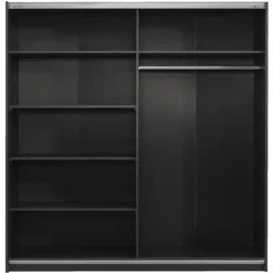 Schuifdeurkast Genua - antraciet/wit - 204x200x60 cm