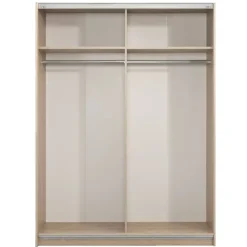 Schuifdeurkast Genua - eikenkleur/wit - 204x150x60 cm