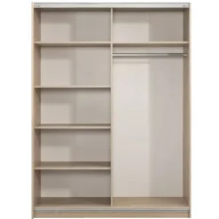 Schuifdeurkast Genua - eikenkleur/wit - 204x150x60 cm